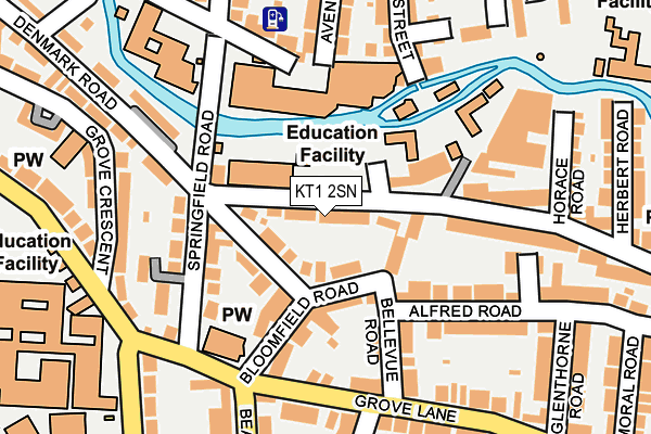 KT1 2SN map - OS OpenMap – Local (Ordnance Survey)