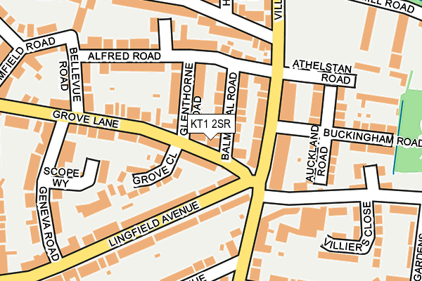 KT1 2SR map - OS OpenMap – Local (Ordnance Survey)
