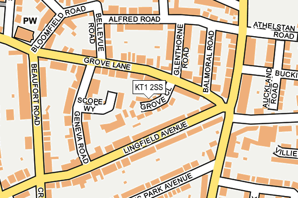 KT1 2SS map - OS OpenMap – Local (Ordnance Survey)