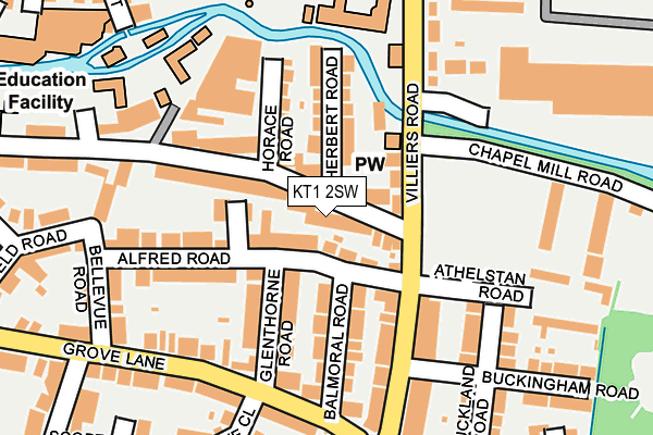 KT1 2SW map - OS OpenMap – Local (Ordnance Survey)