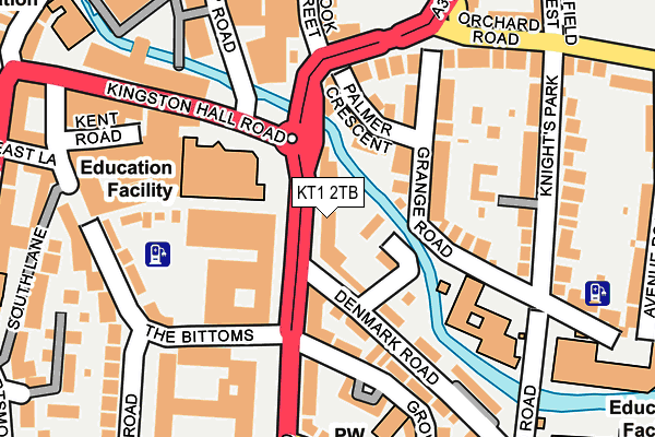 KT1 2TB map - OS OpenMap – Local (Ordnance Survey)