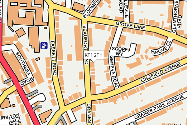 KT1 2TH map - OS OpenMap – Local (Ordnance Survey)