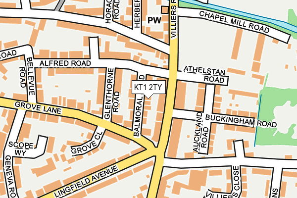 KT1 2TY map - OS OpenMap – Local (Ordnance Survey)