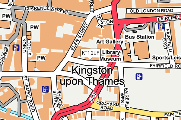 KT1 2UF map - OS OpenMap – Local (Ordnance Survey)