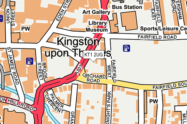 KT1 2UG map - OS OpenMap – Local (Ordnance Survey)