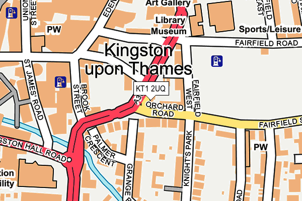 KT1 2UQ map - OS OpenMap – Local (Ordnance Survey)