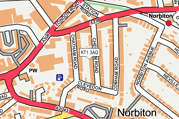KT1 3AQ map - OS OpenMap – Local (Ordnance Survey)