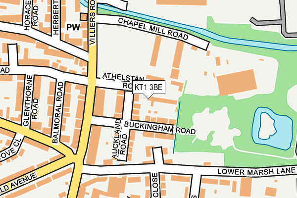 KT1 3BE map - OS OpenMap – Local (Ordnance Survey)