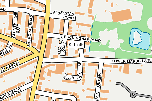 KT1 3BF map - OS OpenMap – Local (Ordnance Survey)