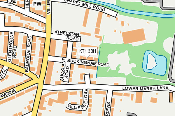 KT1 3BH map - OS OpenMap – Local (Ordnance Survey)