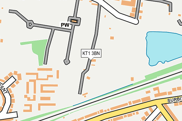KT1 3BN map - OS OpenMap – Local (Ordnance Survey)