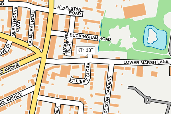 KT1 3BT map - OS OpenMap – Local (Ordnance Survey)