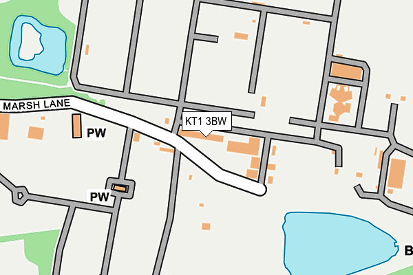 KT1 3BW map - OS OpenMap – Local (Ordnance Survey)