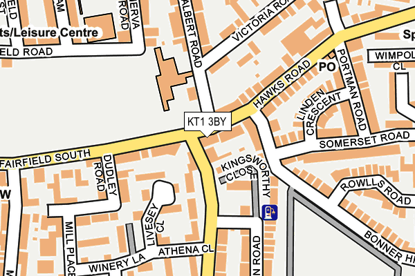 KT1 3BY map - OS OpenMap – Local (Ordnance Survey)