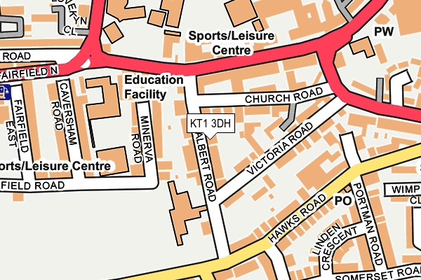 KT1 3DH map - OS OpenMap – Local (Ordnance Survey)