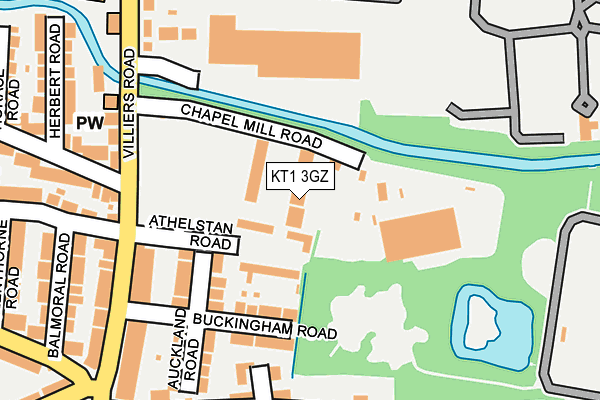 KT1 3GZ map - OS OpenMap – Local (Ordnance Survey)