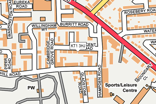 KT1 3HJ map - OS OpenMap – Local (Ordnance Survey)