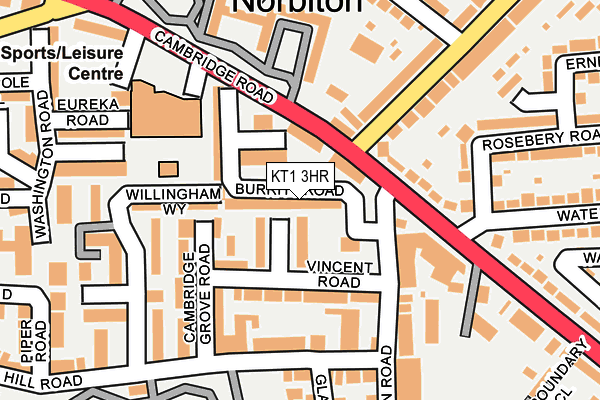 KT1 3HR map - OS OpenMap – Local (Ordnance Survey)