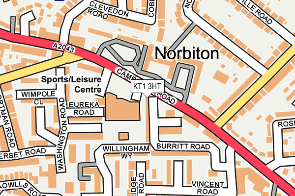 KT1 3HT map - OS OpenMap – Local (Ordnance Survey)