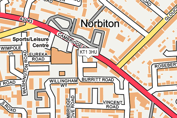 KT1 3HU map - OS OpenMap – Local (Ordnance Survey)