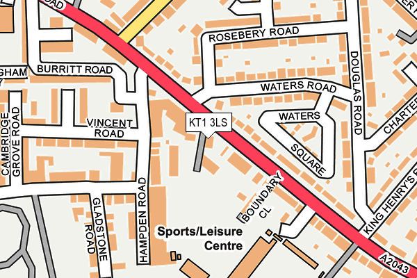 KT1 3LS map - OS OpenMap – Local (Ordnance Survey)
