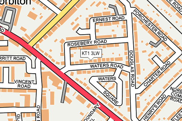 KT1 3LW map - OS OpenMap – Local (Ordnance Survey)