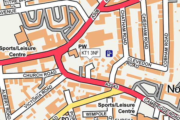 KT1 3NF map - OS OpenMap – Local (Ordnance Survey)
