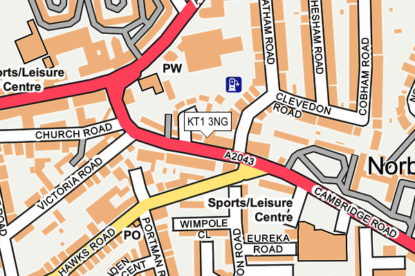 KT1 3NG map - OS OpenMap – Local (Ordnance Survey)