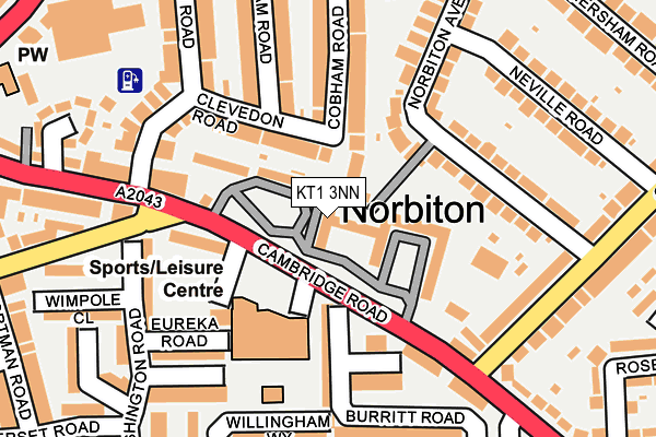 KT1 3NN map - OS OpenMap – Local (Ordnance Survey)