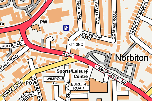 KT1 3NQ map - OS OpenMap – Local (Ordnance Survey)