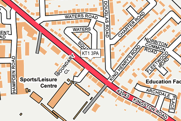 KT1 3PA map - OS OpenMap – Local (Ordnance Survey)