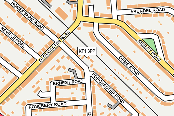 KT1 3PP map - OS OpenMap – Local (Ordnance Survey)