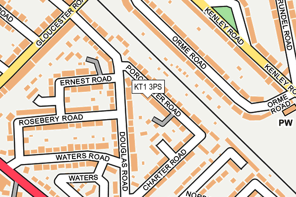 KT1 3PS map - OS OpenMap – Local (Ordnance Survey)