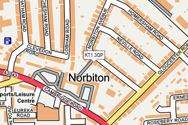 KT1 3QP map - OS OpenMap – Local (Ordnance Survey)