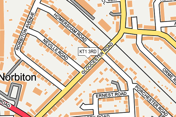 KT1 3RD map - OS OpenMap – Local (Ordnance Survey)