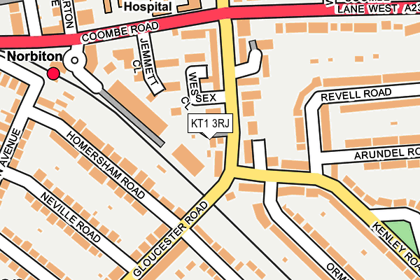 KT1 3RJ map - OS OpenMap – Local (Ordnance Survey)