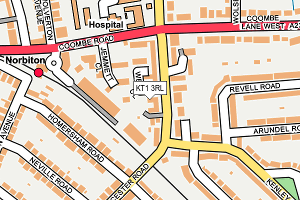 KT1 3RL map - OS OpenMap – Local (Ordnance Survey)
