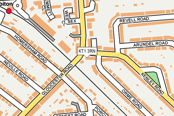 KT1 3RN map - OS OpenMap – Local (Ordnance Survey)