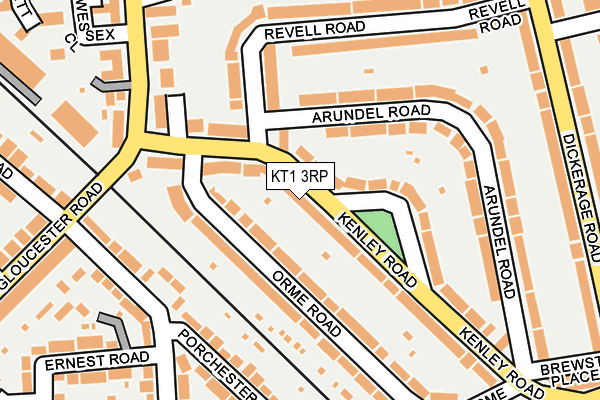 KT1 3RP map - OS OpenMap – Local (Ordnance Survey)