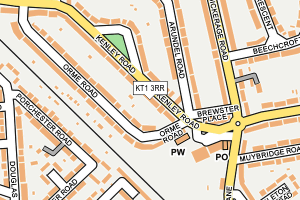 KT1 3RR map - OS OpenMap – Local (Ordnance Survey)