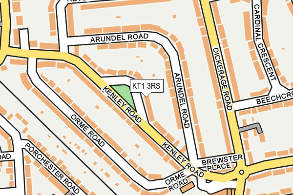 KT1 3RS map - OS OpenMap – Local (Ordnance Survey)