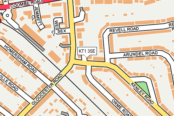 KT1 3SE map - OS OpenMap – Local (Ordnance Survey)