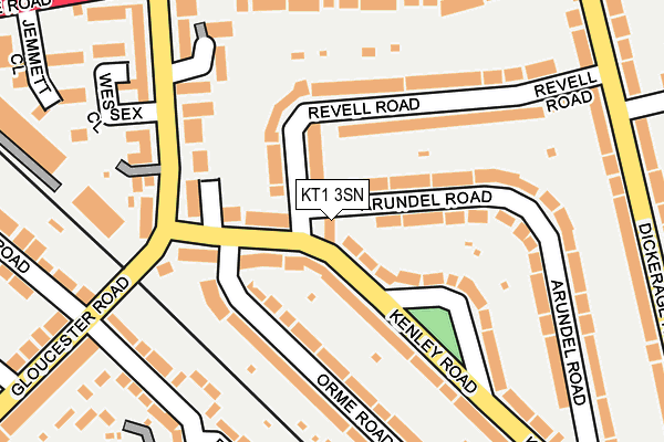 KT1 3SN map - OS OpenMap – Local (Ordnance Survey)