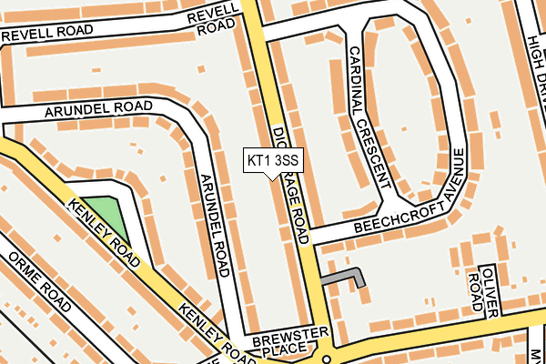 KT1 3SS map - OS OpenMap – Local (Ordnance Survey)