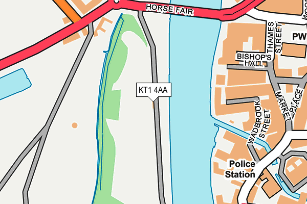 KT1 4AA map - OS OpenMap – Local (Ordnance Survey)