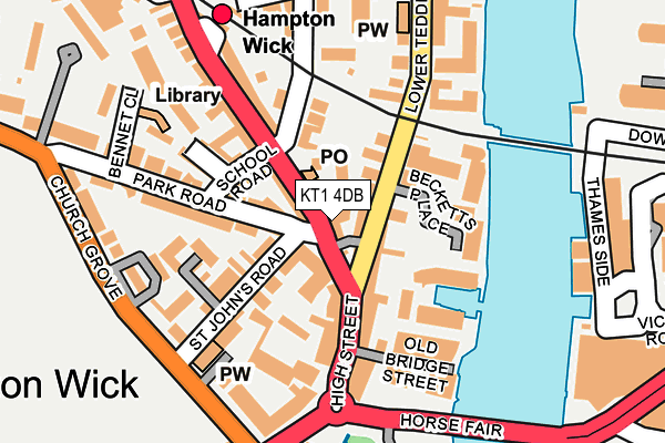 KT1 4DB map - OS OpenMap – Local (Ordnance Survey)