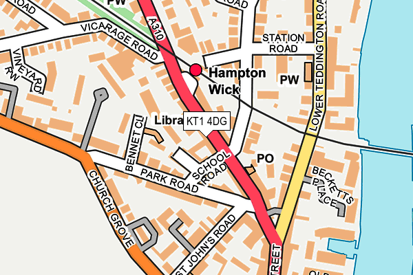 KT1 4DG map - OS OpenMap – Local (Ordnance Survey)