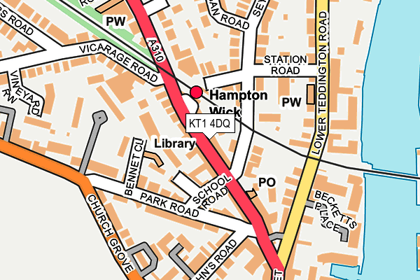 KT1 4DQ map - OS OpenMap – Local (Ordnance Survey)