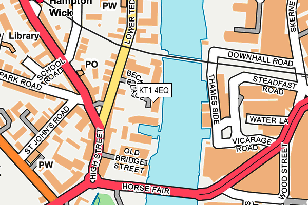 KT1 4EQ map - OS OpenMap – Local (Ordnance Survey)