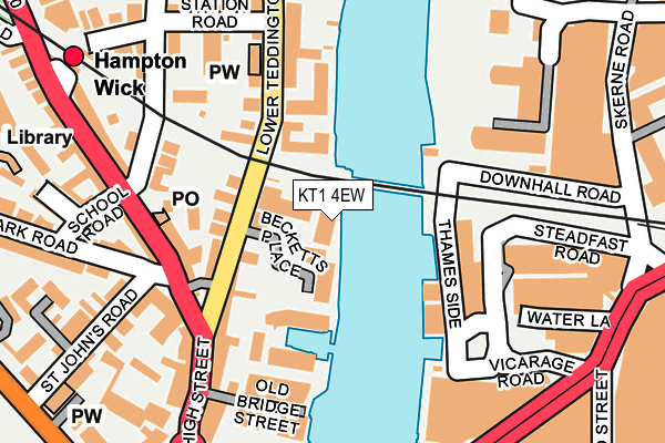 KT1 4EW map - OS OpenMap – Local (Ordnance Survey)
